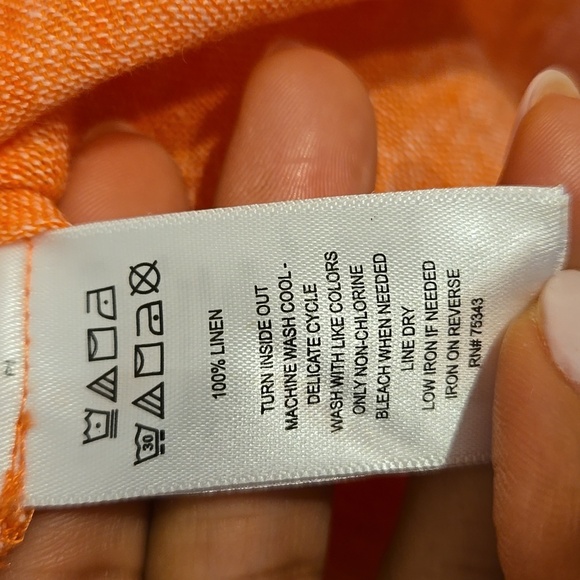 Tahari Linen Long Convertable Sleeves Lagenlook Coastal Tunic Blouse Shirt NWOT - Picture 14 of 14